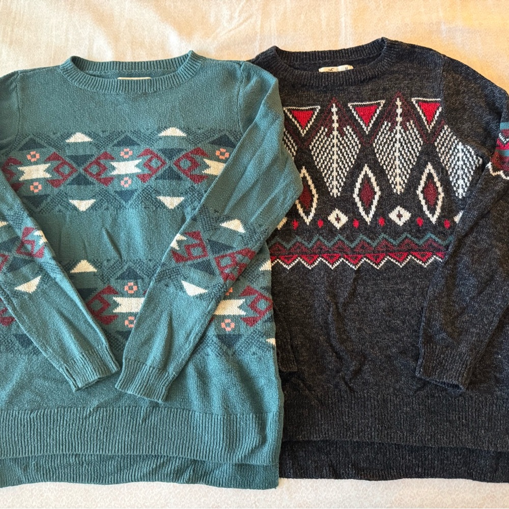 Hollister Sweater Set - Teal and Charcoal